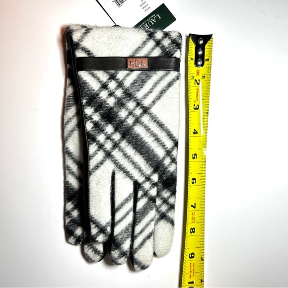 🍂NWT Ralph Lauren Gloves w/ Touch Technology. Black & Cream Plaid. Size: Large - Picture 12 of 15